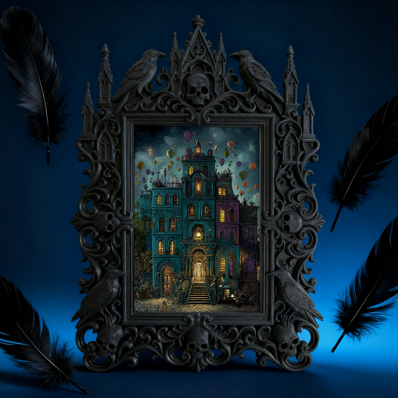 Sleek Gothic Dark-style Photo Frame | Gothic Candle Wick Shop Decor, Photo Ornament, Dual-use Display, Simple Waterproof Frame