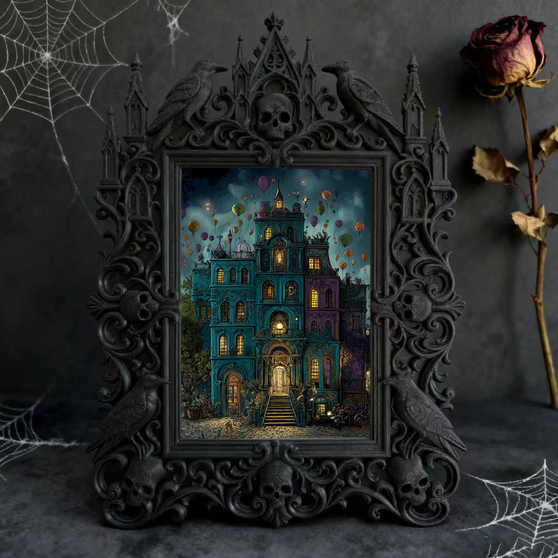 Sleek Gothic Dark-style Photo Frame | Gothic Candle Wick Shop Decor, Photo Ornament, Dual-use Display, Simple Waterproof Frame
