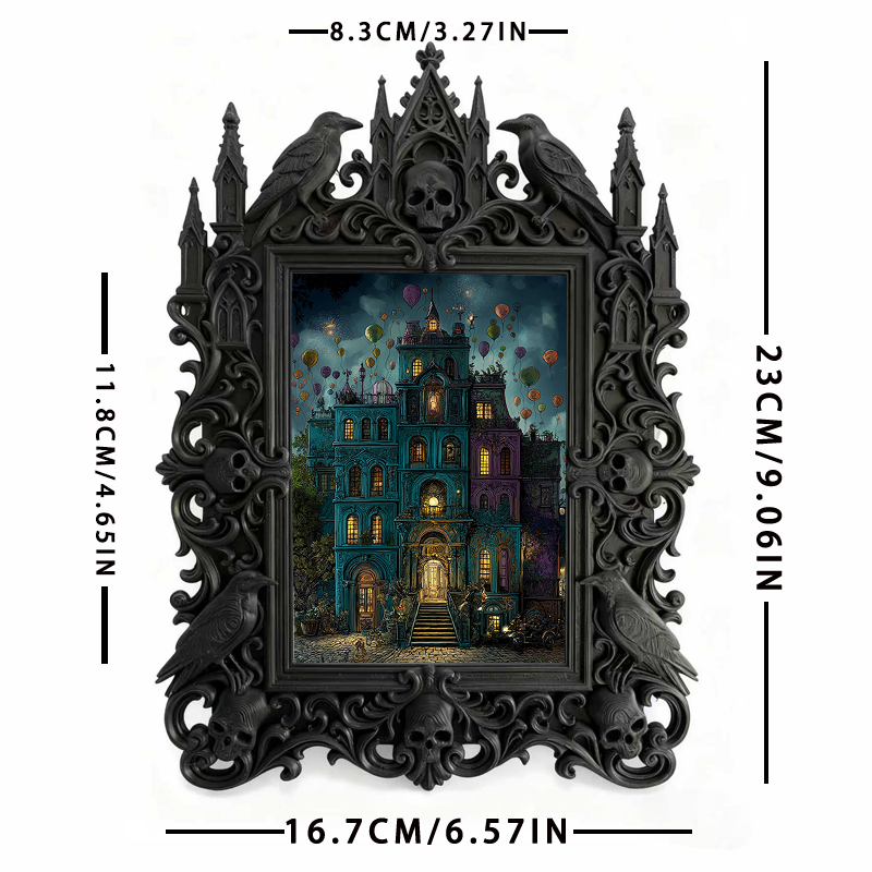 Sleek Gothic Dark-style Photo Frame | Gothic Candle Wick Shop Decor, Photo Ornament, Dual-use Display, Simple Waterproof Frame