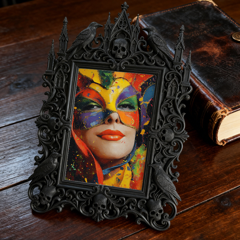 Must-have Gothic Dark-style Photo Frame | Horror Themed Bakery Counter Decor, Photo Ornament, Wall-mountable & Tabletop, Food-safe Waterproo