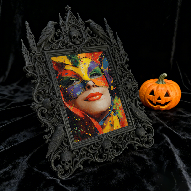 Must-have Gothic Dark-style Photo Frame | Horror Themed Bakery Counter Decor, Photo Ornament, Wall-mountable & Tabletop, Food-safe Waterproo