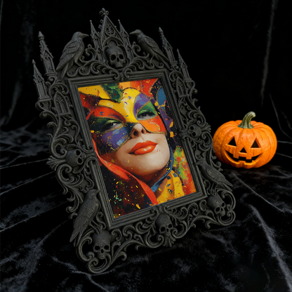 Must-have Gothic Dark-style Photo Frame | Horror Themed Bakery Counter Decor, Photo Ornament, Wall-mountable & Tabletop, Food-safe Waterproo