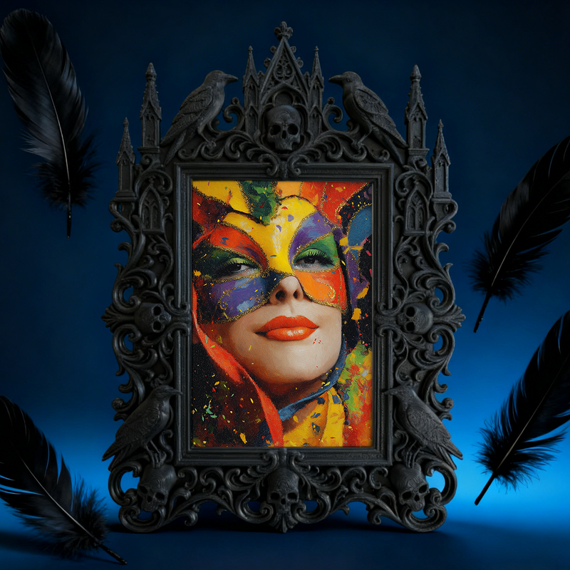 Must-have Gothic Dark-style Photo Frame | Horror Themed Bakery Counter Decor, Photo Ornament, Wall-mountable & Tabletop, Food-safe Waterproo