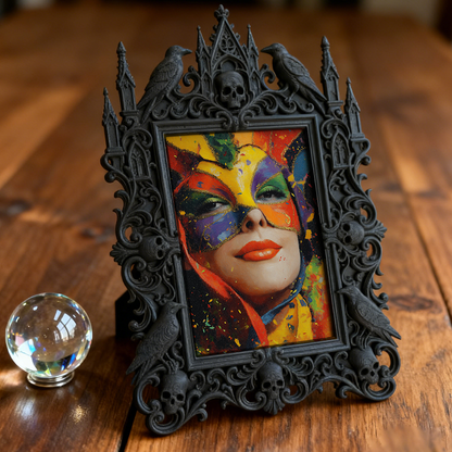 Must-have Gothic Dark-style Photo Frame | Horror Themed Bakery Counter Decor, Photo Ornament, Wall-mountable & Tabletop, Food-safe Waterproo