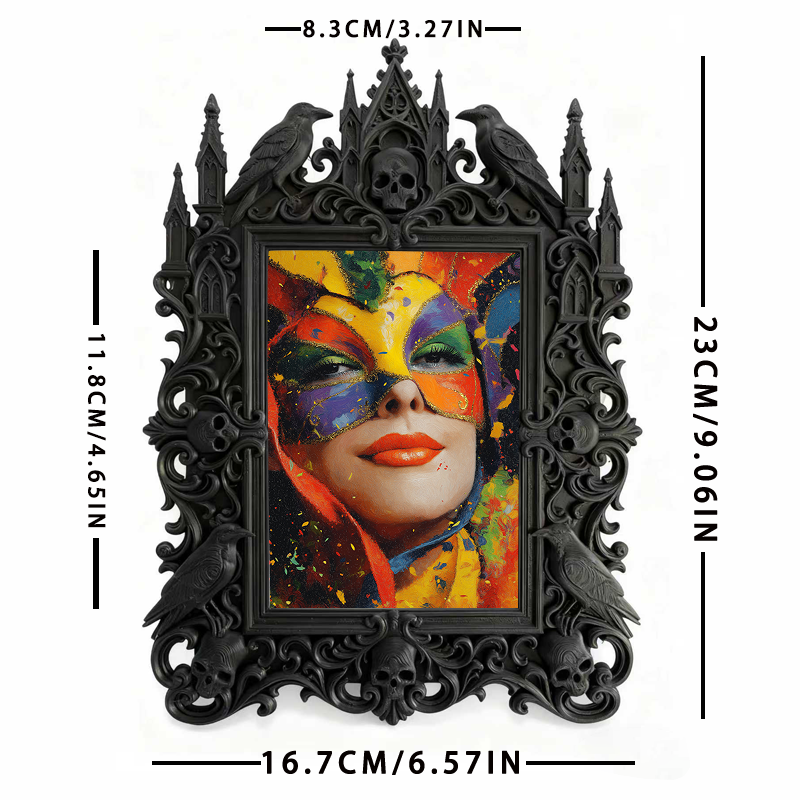 Must-have Gothic Dark-style Photo Frame | Horror Themed Bakery Counter Decor, Photo Ornament, Wall-mountable & Tabletop, Food-safe Waterproo