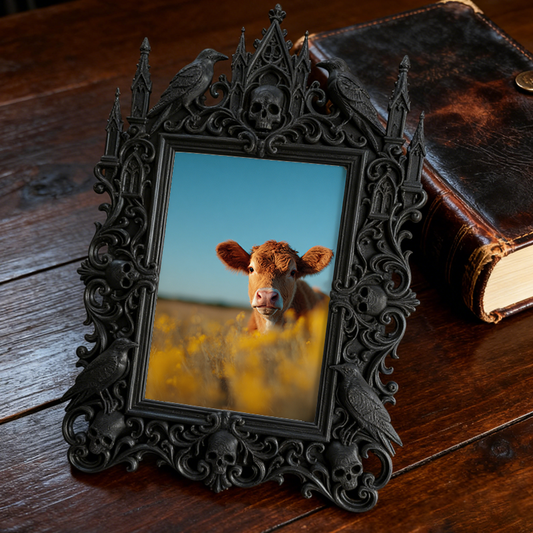 Rare Gothic Dark-style Photo Frame | Vampire LARP Weapon Craft Shop Decor, Photo Ornament, Dual-use Display, Realistic Waterproof Frame