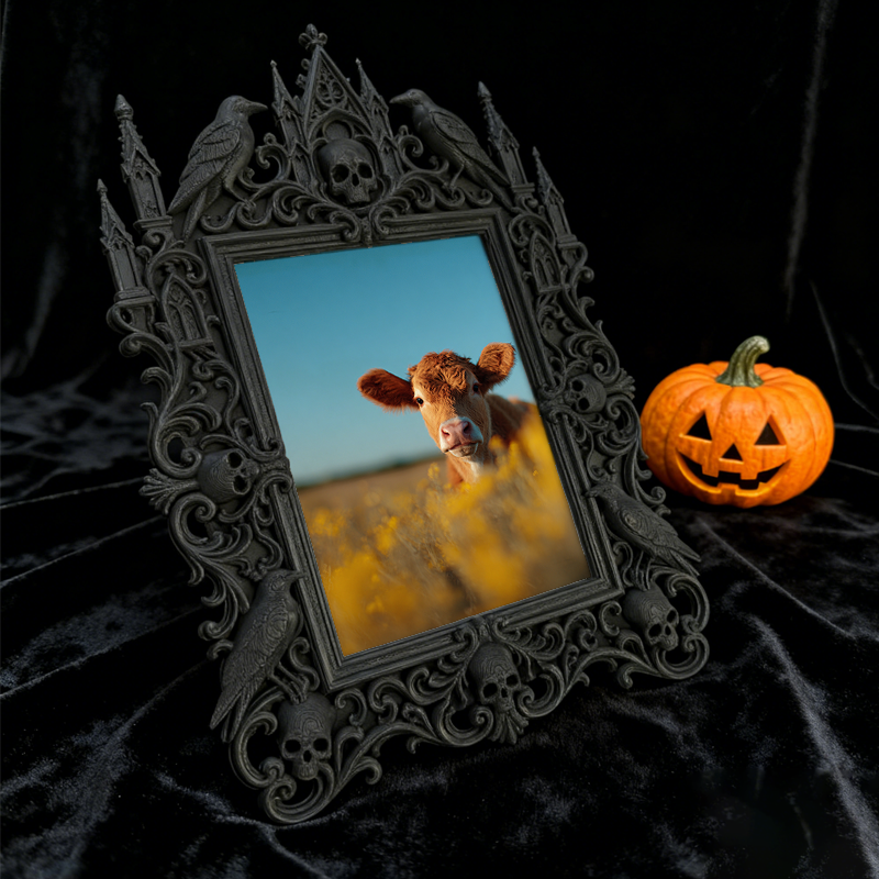 Rare Gothic Dark-style Photo Frame | Vampire LARP Weapon Craft Shop Decor, Photo Ornament, Dual-use Display, Realistic Waterproof Frame