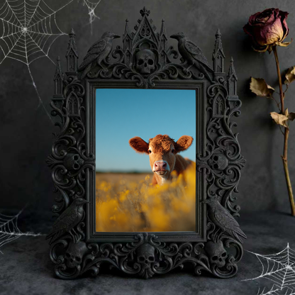 Rare Gothic Dark-style Photo Frame | Vampire LARP Weapon Craft Shop Decor, Photo Ornament, Dual-use Display, Realistic Waterproof Frame