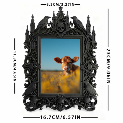 Rare Gothic Dark-style Photo Frame | Vampire LARP Weapon Craft Shop Decor, Photo Ornament, Dual-use Display, Realistic Waterproof Frame