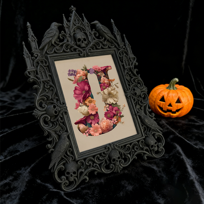 Sleek Gothic Dark-style Photo Frame | Dark Academia Notebook Shop Decor, Photo Ornament, Wall-mountable & Tabletop, Study-friendly Waterproo
