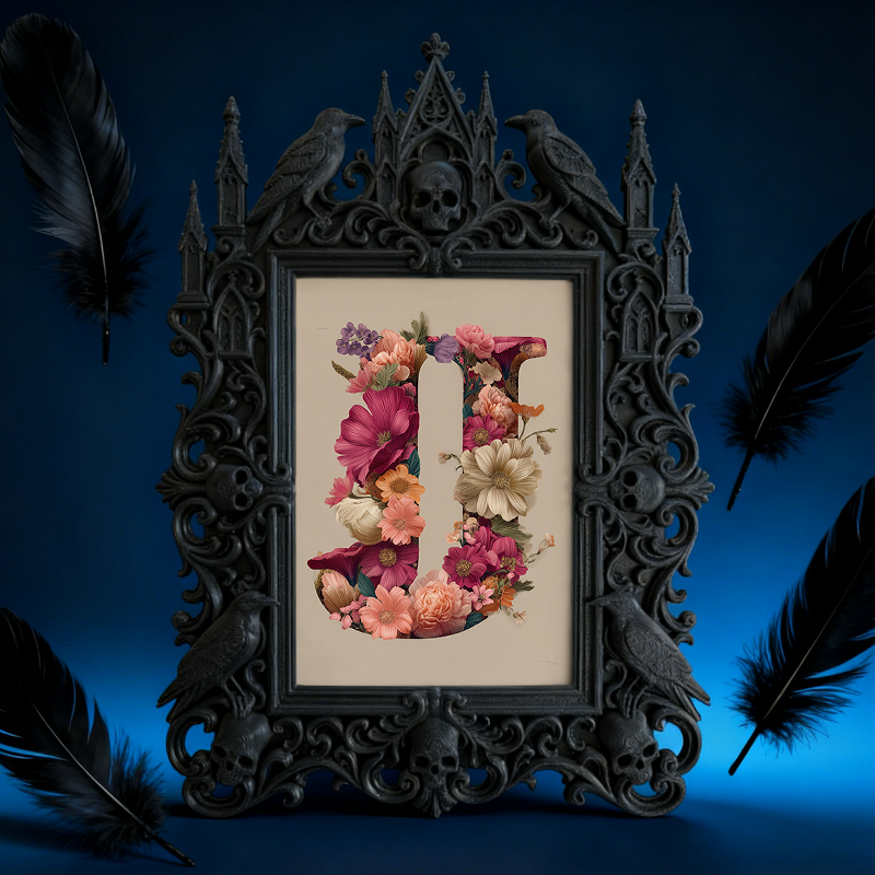 Sleek Gothic Dark-style Photo Frame | Dark Academia Notebook Shop Decor, Photo Ornament, Wall-mountable & Tabletop, Study-friendly Waterproo