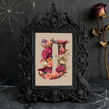 Sleek Gothic Dark-style Photo Frame | Dark Academia Notebook Shop Decor, Photo Ornament, Wall-mountable & Tabletop, Study-friendly Waterproo