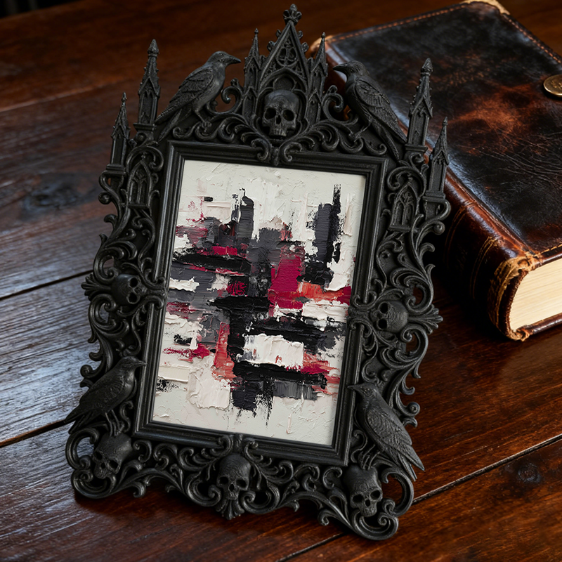 Exclusive Gothic Dark-style Photo Frame | Witchy Crystal Candle Holder Shop Decor, Photo Ornament, Dual-use Display, Sparkly Waterproof Fram