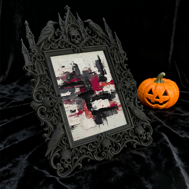 Exclusive Gothic Dark-style Photo Frame | Witchy Crystal Candle Holder Shop Decor, Photo Ornament, Dual-use Display, Sparkly Waterproof Fram