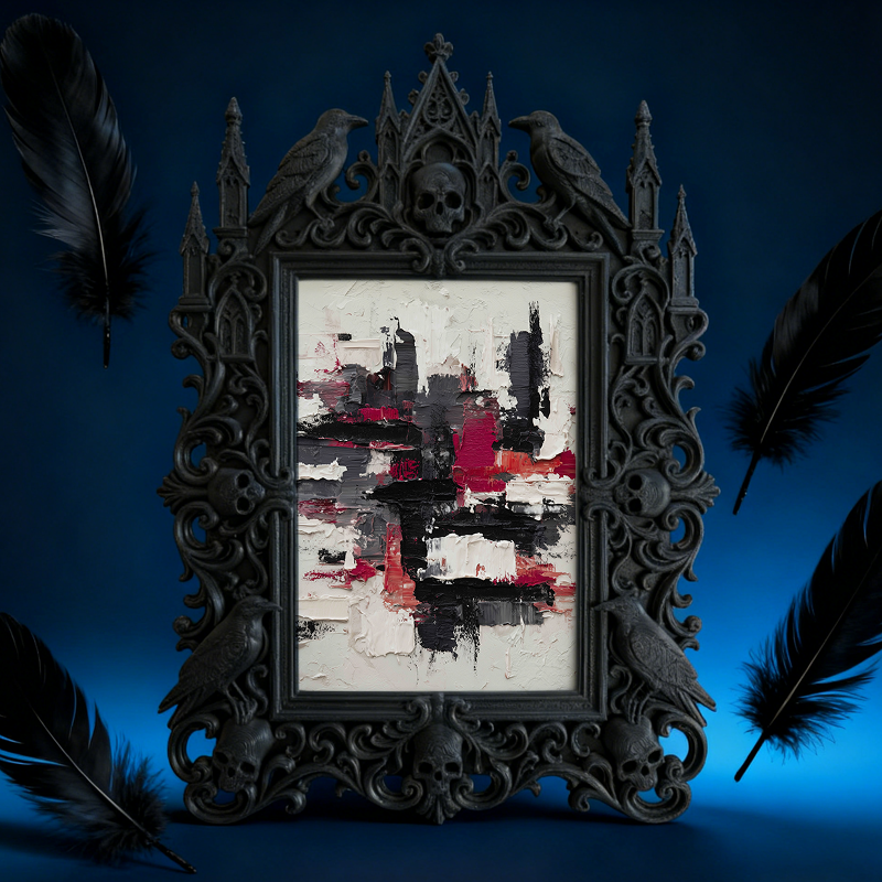 Exclusive Gothic Dark-style Photo Frame | Witchy Crystal Candle Holder Shop Decor, Photo Ornament, Dual-use Display, Sparkly Waterproof Fram