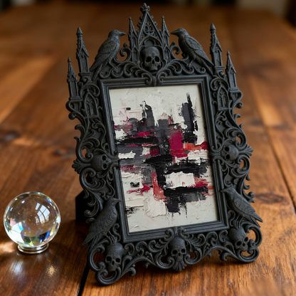 Exclusive Gothic Dark-style Photo Frame | Witchy Crystal Candle Holder Shop Decor, Photo Ornament, Dual-use Display, Sparkly Waterproof Fram