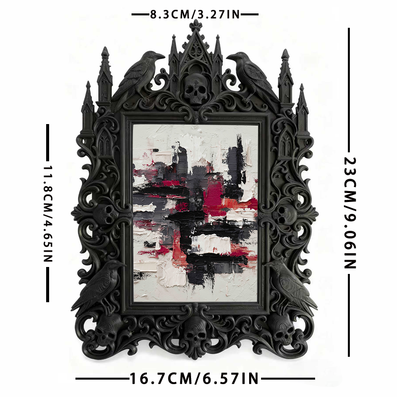 Exclusive Gothic Dark-style Photo Frame | Witchy Crystal Candle Holder Shop Decor, Photo Ornament, Dual-use Display, Sparkly Waterproof Fram