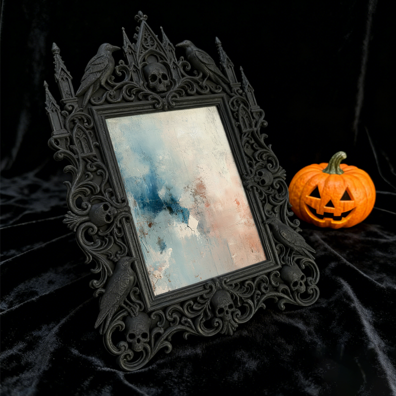 Chic Gothic Dark-style Photo Frame | Gothic Themed Garage Workshop Decor, Photo Ornament, Wall-mountable & Tabletop, Industrial Waterproof F
