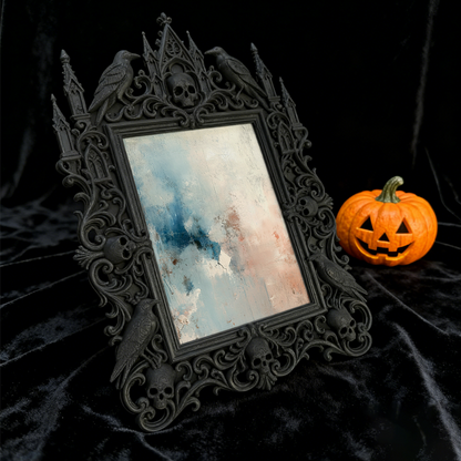 Chic Gothic Dark-style Photo Frame | Gothic Themed Garage Workshop Decor, Photo Ornament, Wall-mountable & Tabletop, Industrial Waterproof F