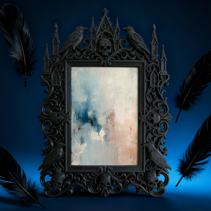 Chic Gothic Dark-style Photo Frame | Gothic Themed Garage Workshop Decor, Photo Ornament, Wall-mountable & Tabletop, Industrial Waterproof F
