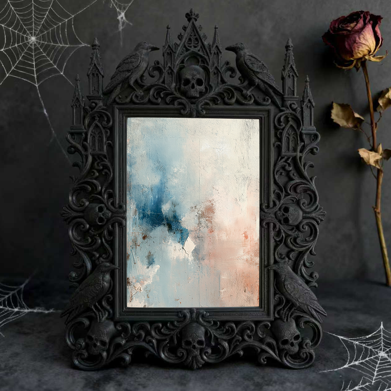 Chic Gothic Dark-style Photo Frame | Gothic Themed Garage Workshop Decor, Photo Ornament, Wall-mountable & Tabletop, Industrial Waterproof F