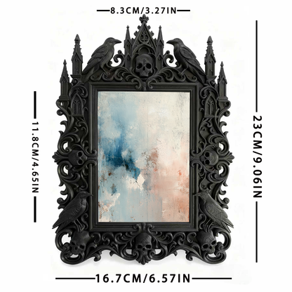 Chic Gothic Dark-style Photo Frame | Gothic Themed Garage Workshop Decor, Photo Ornament, Wall-mountable & Tabletop, Industrial Waterproof F