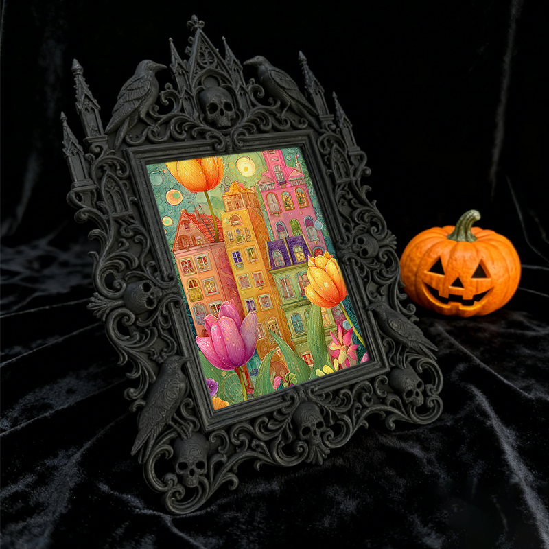 Must-have Gothic Dark-style Photo Frame | Paranormal Podcast Merch Table Decor, Photo Ornament, Wall/Table Dual-use, Brandable Waterproof Fr