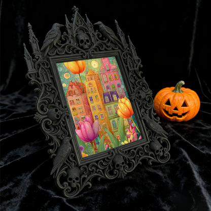 Must-have Gothic Dark-style Photo Frame | Paranormal Podcast Merch Table Decor, Photo Ornament, Wall/Table Dual-use, Brandable Waterproof Fr