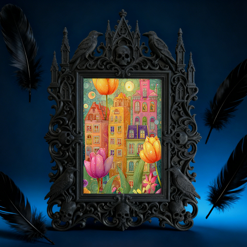 Must-have Gothic Dark-style Photo Frame | Paranormal Podcast Merch Table Decor, Photo Ornament, Wall/Table Dual-use, Brandable Waterproof Fr