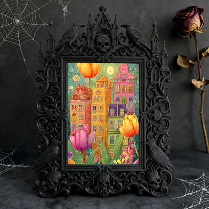 Must-have Gothic Dark-style Photo Frame | Paranormal Podcast Merch Table Decor, Photo Ornament, Wall/Table Dual-use, Brandable Waterproof Fr