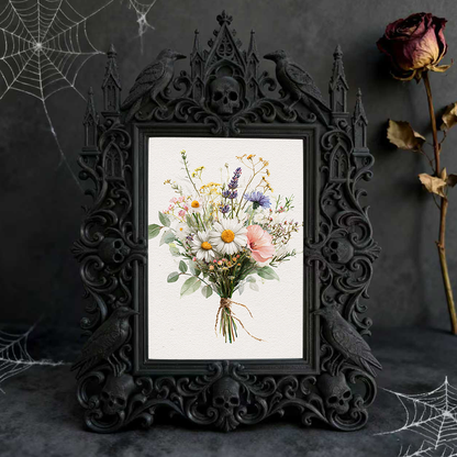 Rare Gothic Dark-style Photo Frame | Dark Fairy Tale Book Illustration Shop Decor, Photo Ornament, Wall-mountable & Tabletop, Whimsical Wate