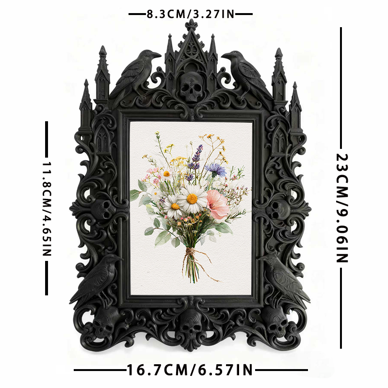 Rare Gothic Dark-style Photo Frame | Dark Fairy Tale Book Illustration Shop Decor, Photo Ornament, Wall-mountable & Tabletop, Whimsical Wate