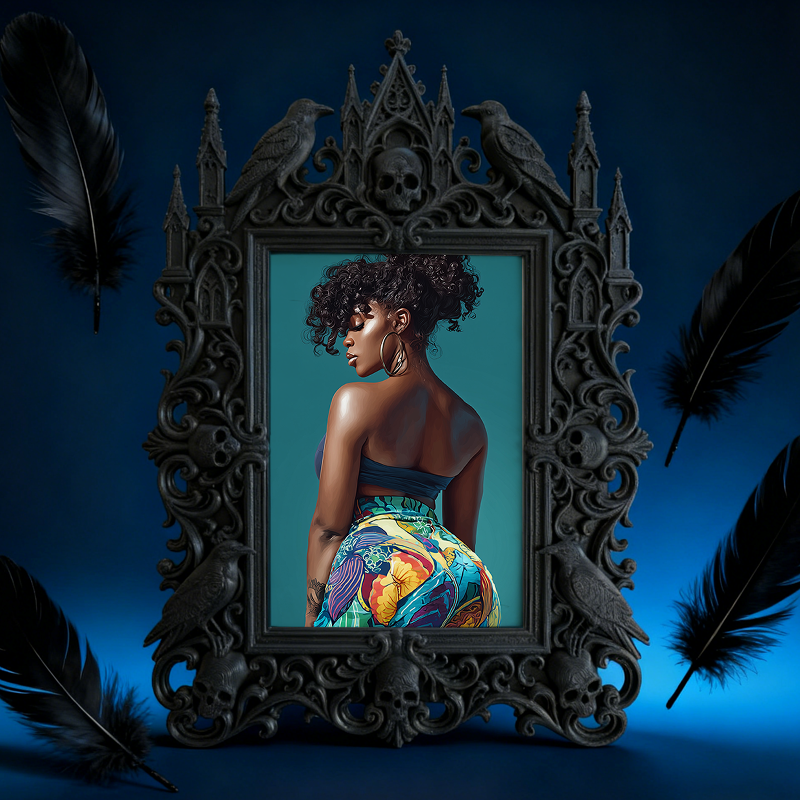 Sleek Gothic Dark-style Photo Frame | Gothic Soap Making Studio Decor, Photo Ornament, Dual-use Display, Clean Waterproof Frame
