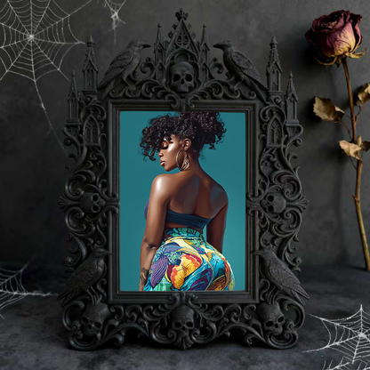 Sleek Gothic Dark-style Photo Frame | Gothic Soap Making Studio Decor, Photo Ornament, Dual-use Display, Clean Waterproof Frame