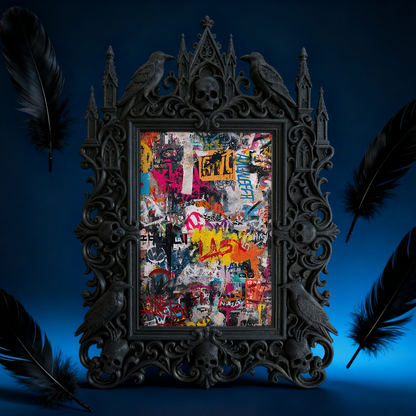 Exclusive Gothic Dark-style Photo Frame | Witchy Herbal Bath Salts Shop Decor, Photo Ornament, Wall-mountable & Tabletop, Relaxing Waterproo