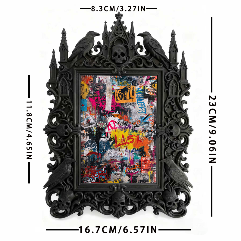 Exclusive Gothic Dark-style Photo Frame | Witchy Herbal Bath Salts Shop Decor, Photo Ornament, Wall-mountable & Tabletop, Relaxing Waterproo