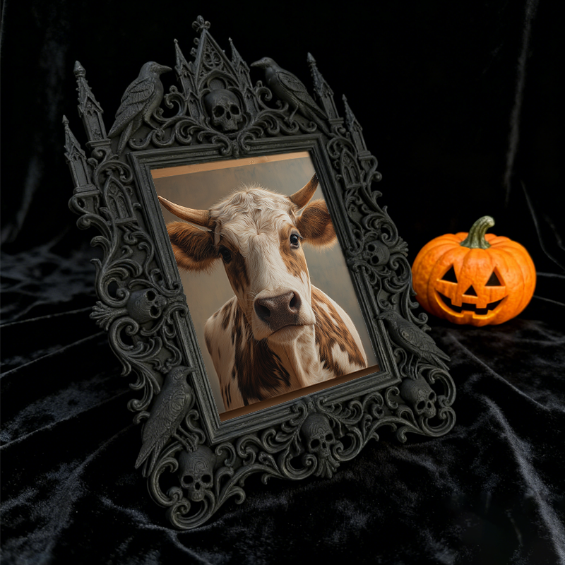 Chic Gothic Dark-style Photo Frame | Gothic Themed Kids’ Playroom Decor, Photo Ornament, Wall/Table Dual-use, Child-safe Waterproof Frame