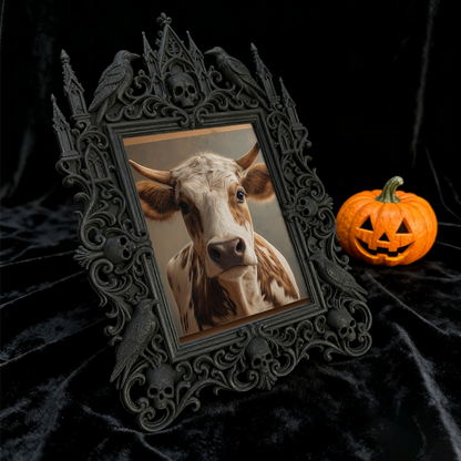 Chic Gothic Dark-style Photo Frame | Gothic Themed Kids’ Playroom Decor, Photo Ornament, Wall/Table Dual-use, Child-safe Waterproof Frame
