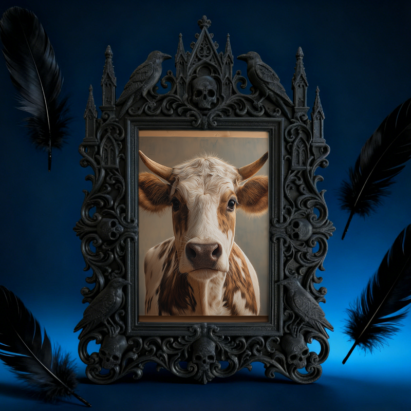 Chic Gothic Dark-style Photo Frame | Gothic Themed Kids’ Playroom Decor, Photo Ornament, Wall/Table Dual-use, Child-safe Waterproof Frame