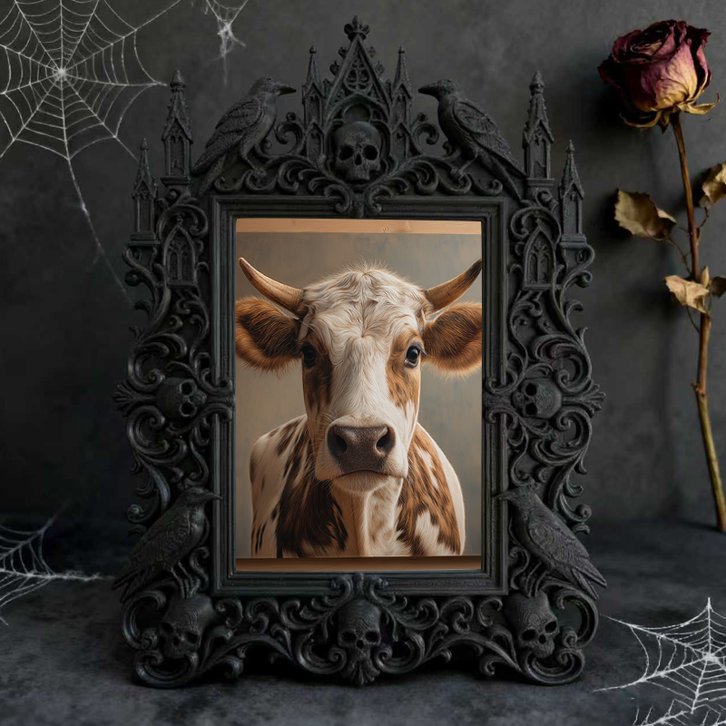 Chic Gothic Dark-style Photo Frame | Gothic Themed Kids’ Playroom Decor, Photo Ornament, Wall/Table Dual-use, Child-safe Waterproof Frame
