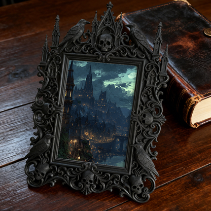 Must-have Gothic Dark-style Photo Frame | Horror Cosplay Prop Making Shop Decor, Photo Ornament, Wall-mountable & Tabletop, Creative Waterpr