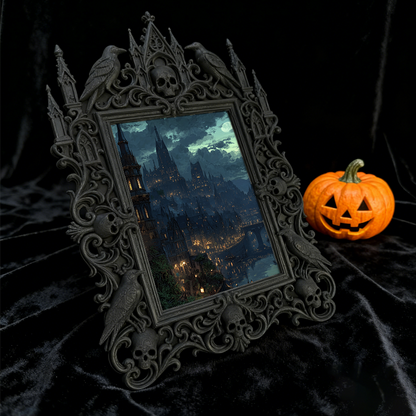 Must-have Gothic Dark-style Photo Frame | Horror Cosplay Prop Making Shop Decor, Photo Ornament, Wall-mountable & Tabletop, Creative Waterpr