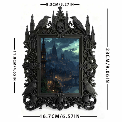 Must-have Gothic Dark-style Photo Frame | Horror Cosplay Prop Making Shop Decor, Photo Ornament, Wall-mountable & Tabletop, Creative Waterpr