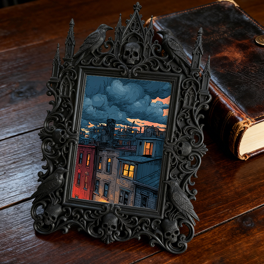 Rare Gothic Dark-style Photo Frame | Vampire Themed Costume Party Decor, Photo Ornament, Dual-use Display, Festive Waterproof Frame