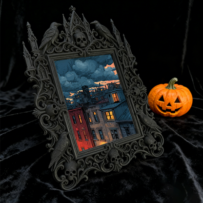 Rare Gothic Dark-style Photo Frame | Vampire Themed Costume Party Decor, Photo Ornament, Dual-use Display, Festive Waterproof Frame