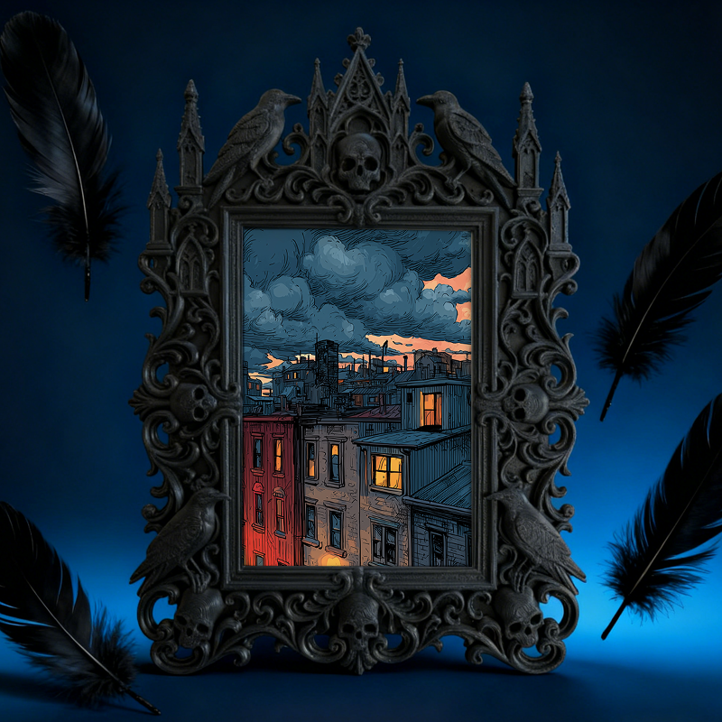 Rare Gothic Dark-style Photo Frame | Vampire Themed Costume Party Decor, Photo Ornament, Dual-use Display, Festive Waterproof Frame