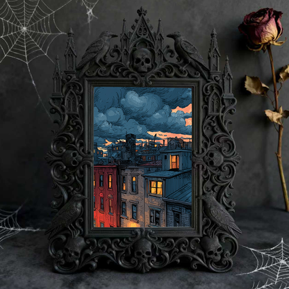 Rare Gothic Dark-style Photo Frame | Vampire Themed Costume Party Decor, Photo Ornament, Dual-use Display, Festive Waterproof Frame