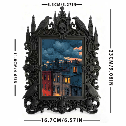 Rare Gothic Dark-style Photo Frame | Vampire Themed Costume Party Decor, Photo Ornament, Dual-use Display, Festive Waterproof Frame