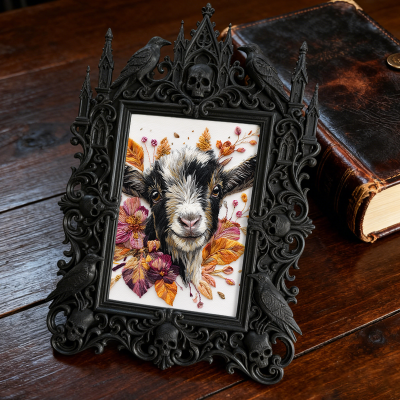Sleek Gothic Dark-style Photo Frame | Dark Academia Art Print Shop Decor, Photo Ornament, Wall-mountable & Tabletop, Artistic Waterproof Fra