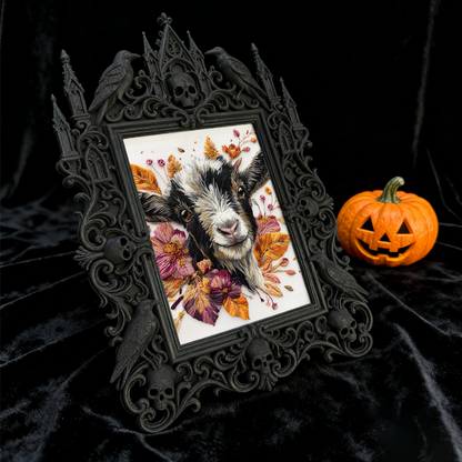 Sleek Gothic Dark-style Photo Frame | Dark Academia Art Print Shop Decor, Photo Ornament, Wall-mountable & Tabletop, Artistic Waterproof Fra